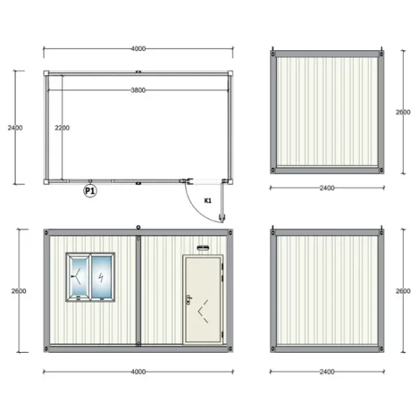 Bungalow de chantier 4x2.4m – Image 3